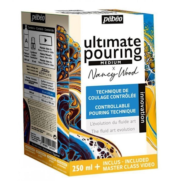 Æske - Ultimate Pouring Medium - Pébéo x Nancy Wood - 250 ml Flerfärgad