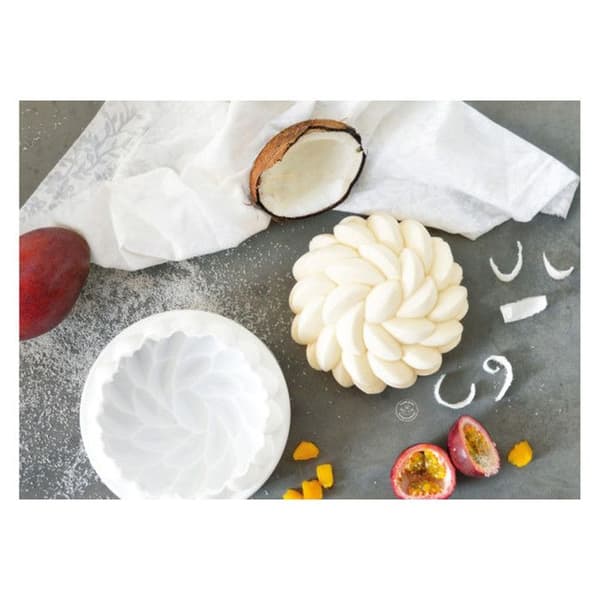 Silikone kageform - Scrapcooking - 3D Florescence - Hvid - 18 cm - Non-stick Vit