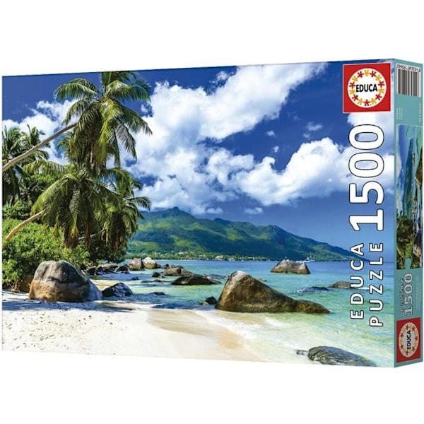 SEYCHELLIT 1500 palan palapeli - EDUCA - Maisema ja luonto - Fix Puzzle® -liimalla Flerfarvet