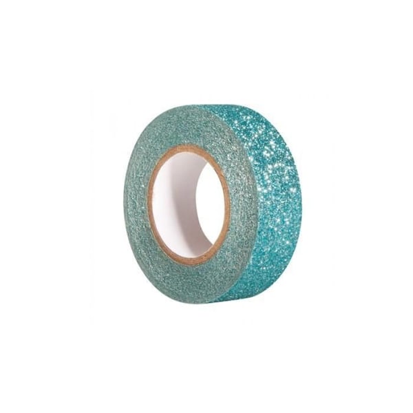 Lagoon Blue Glitter Strip - Mærke - Model - Let at rive i stykker - Aftagelig - Efterlader ingen rester Blå