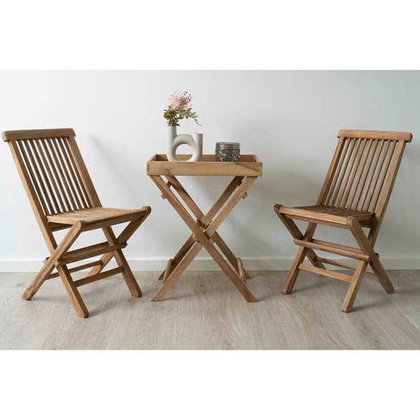 Foldable garden table RONDA with top brun