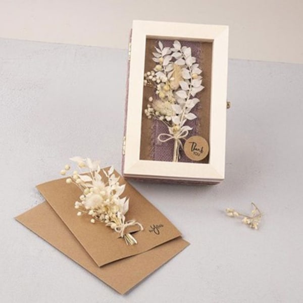 Buket af hvide tørrede blomster Vit