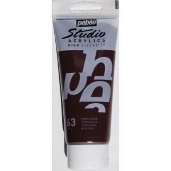 Acrylmaleri - Pébéo - Studio - Rød Jord - 100 ml - Satin - Professionel Röd jord