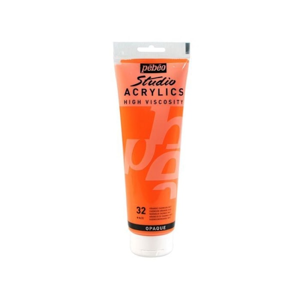Akryl - Pébéo - 169032 - Imiteret Cadmium Orange - 250 ml - Satiné Orange Kadmiumimitation