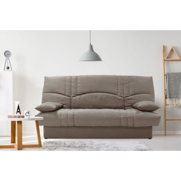 THELMA 3-sits bäddsoffa - Taupe Soro tyg - Säng 125x190 cm - L190 x D92 x H96 cm Mol