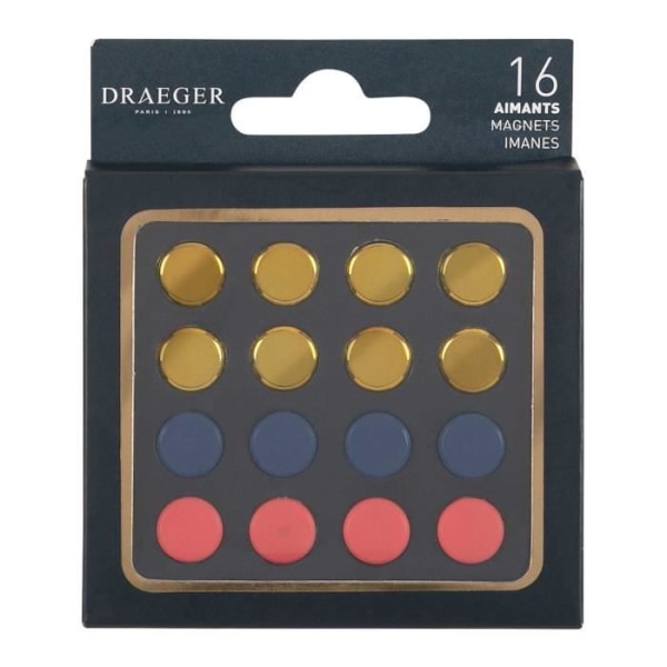16 magneter - guld, blå, rosa - Draeger Paris