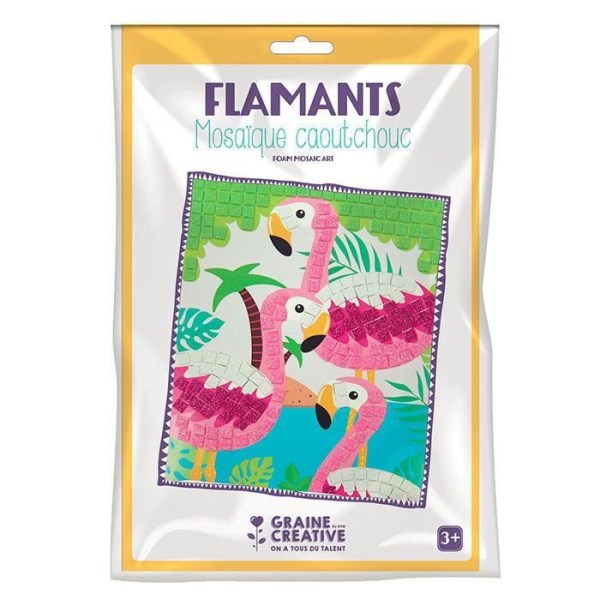 Mjuk gummimosaiklåda - Rosa Flamingo