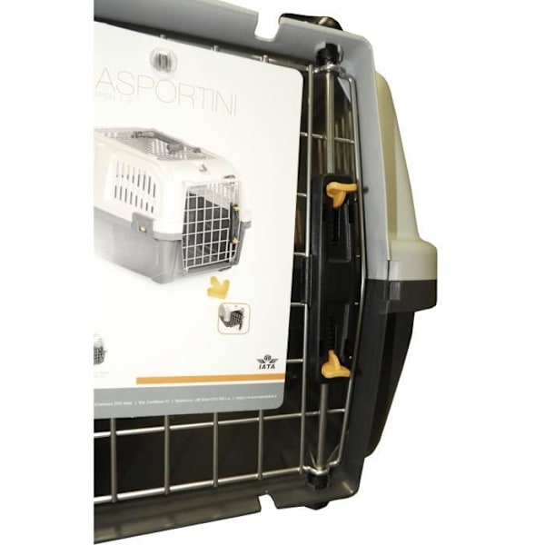 AIME Skudo transportkorg 55x36x35cm - För hundar och katter Mörkgrå och ljusgrå