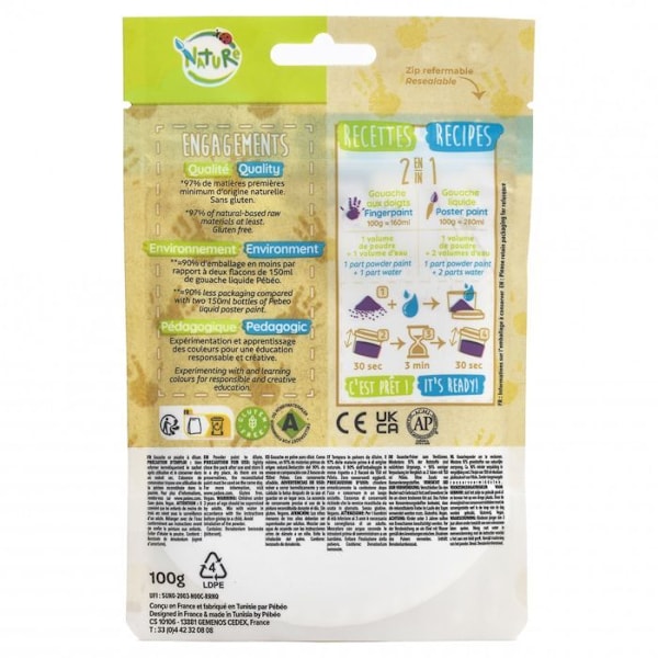Gouache pulverpose 100g Blå Blå