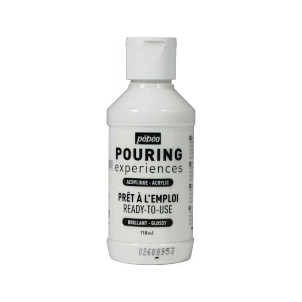 Acrylmaling - Pébéo - Pouring - 118 ml - Titanhvid - Blandt Vit