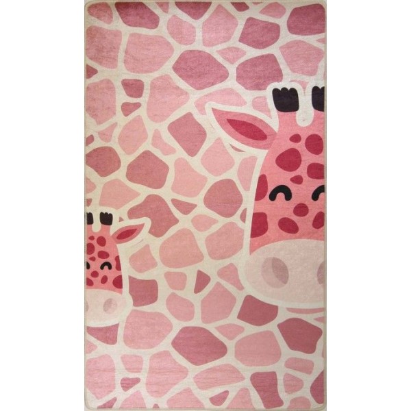 Pinkki GIRAFE lasten matto, koko: 80x150 Rosa