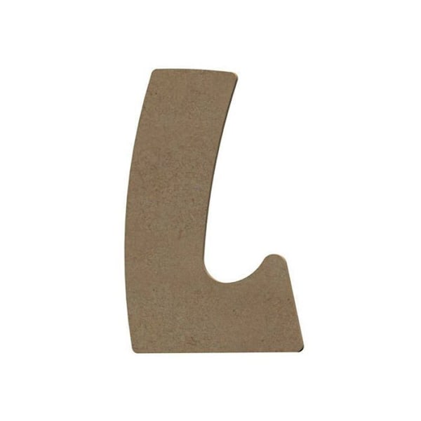 Versal L i MDF-trä för att dekorera - 8 cm kastanj