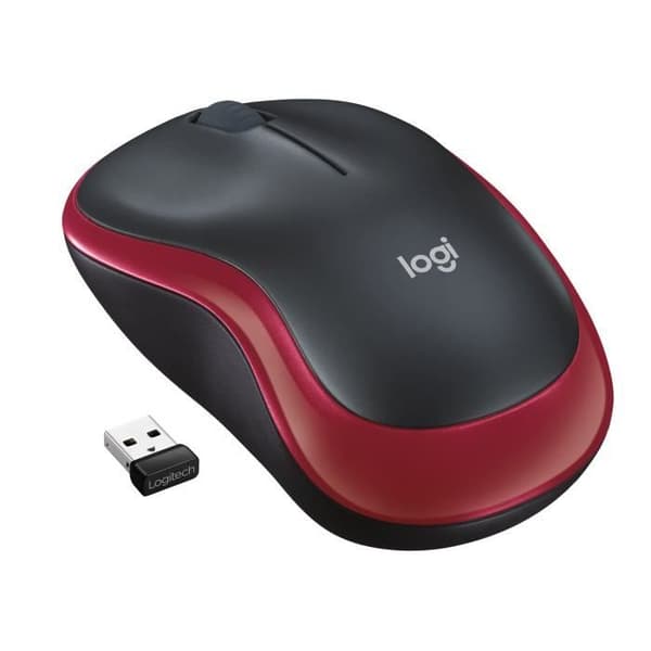 Mus - Trådlös - Logitech - M185 - Röd - Ambidextrös