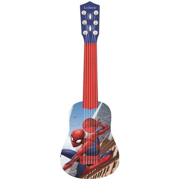 Lexibook, Spiderman, Min Första Gitarr för Barn, 6 Nylonsträngar, 53 cm, Guide Ingår, Från 3 år Blå