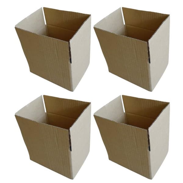 4 st packboxar 20 x 15 x 11 cm brun