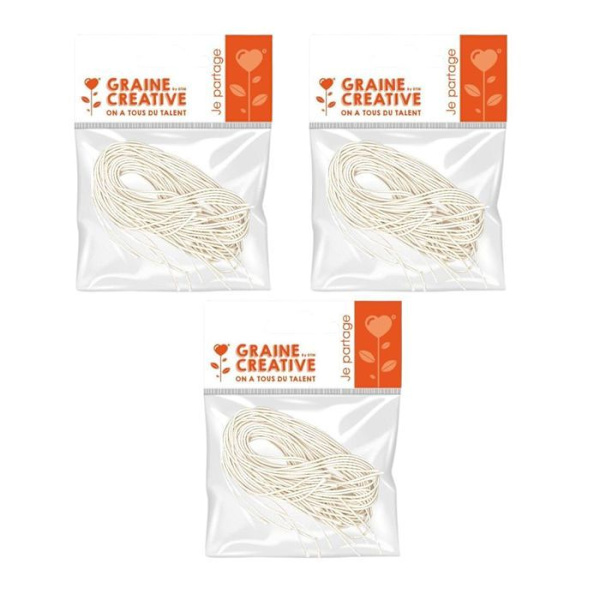 Elastikker til masker - GRAINE CREATIVE - 60 cm - 30 elastikker - Hvid - Unisex Vit