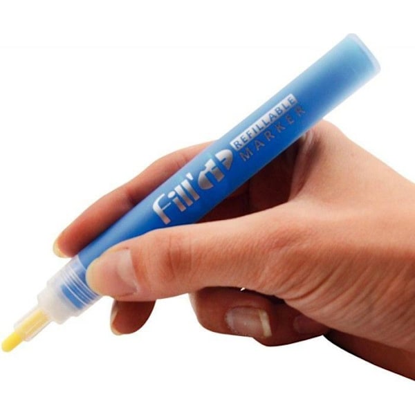 Tom kuglemarkør - Genopfyldelig filtspids - 6 stk - 4,5 mm spids Transparent