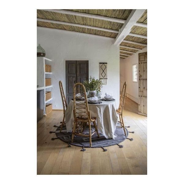 Rund matta med maskintvättbara ullfransar Tipi Lorena Canals Grå Ø 160 - Ø 160cm - Grå