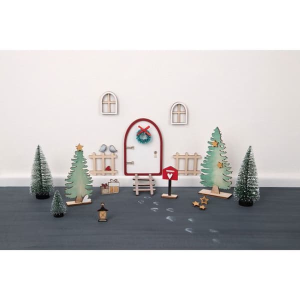 Mini julscen för att montera 26 stycken brun