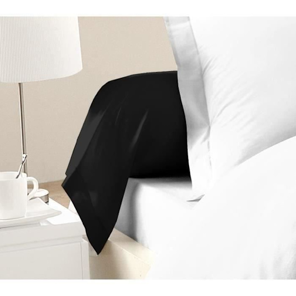 KÆRLIGHED HJEM Sæt med 2 100% bomuld 85x185 cm sort Svart