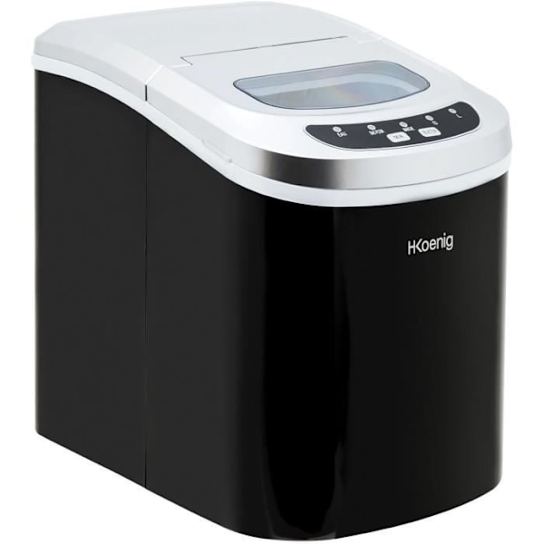Ismaskin HKOENIG - KB12 - Upp till 12 kg isbitar per dag - 6 till 13 minuters produktion - Svart Svart