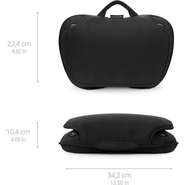 MEDISANA MC 850 - Shiatsu massagepude til skuldre, ryg, ben og nakke - 2 hastigheder - Varmefunktion - Fleksibel polstring