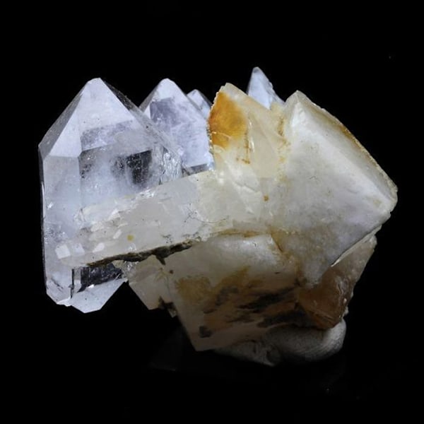 Sten og mineraler. Ame Quartz + Calcit. 201,0 ct. Le Noirey, Saint-Jean-de-Maurienne, Savoie, Frankrig.