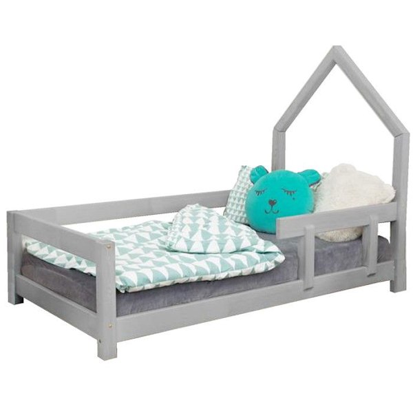 Lit cabane enfant POPPI 80 x 160 harmaa vaalea 1 Grå