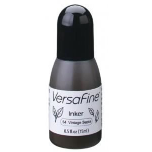 Genopladning af Encre Versafine - Tsukineko - Vintage Sépia - 15ml - Hurtig tørring - Blandt