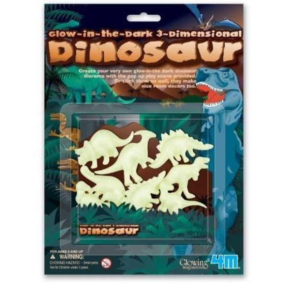 Väggdekoration - 4M - 5605426 - Fosforescerande - 3D Dinosaurie - 8 bitar Fosforescerande