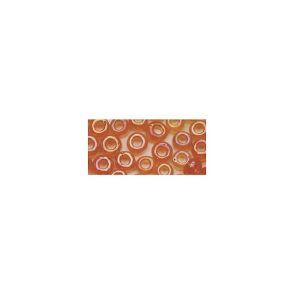 Rocailles, 2,6 mm ø, transparente lustré, orange, boks 17 g Orange, transparent glansig, 12 fär