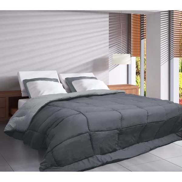 Mikrokuitupeitto 400g/m² CALGARY harmaa ja hopea 220x240cm Silvergrå