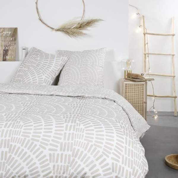 Mawira vuodevaatteet - TÄNÄÄN - 2 henkilöä - 260 x 240 cm - 100 % puuvillaa - Beige etninen kuvio
