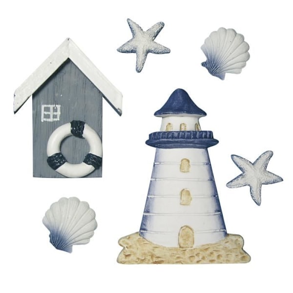 Miniaturer i polyresin: Strandhus, cm, sct.-LS 6 små stykker