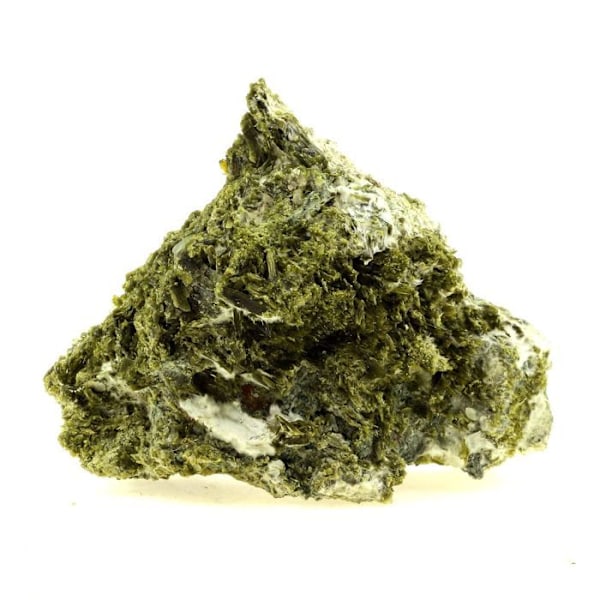 Stenar och mineraler. Epidot, Byssolite. 637,0 cent. Envers de Chamrousse, Belledonne, Isère, Frankrike..