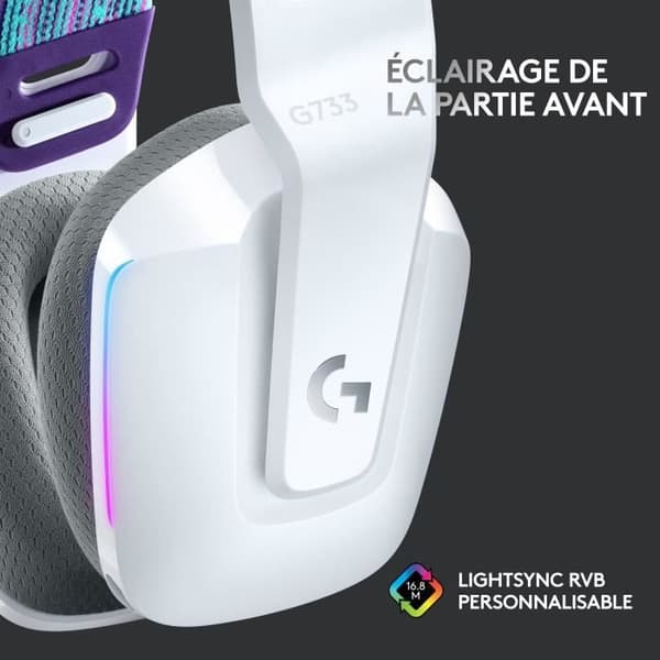 Pelikypärät - Ilmainen - Logitech G - G733 Lightspeed - PS5, PS4, PC, MAC - Valkoinen