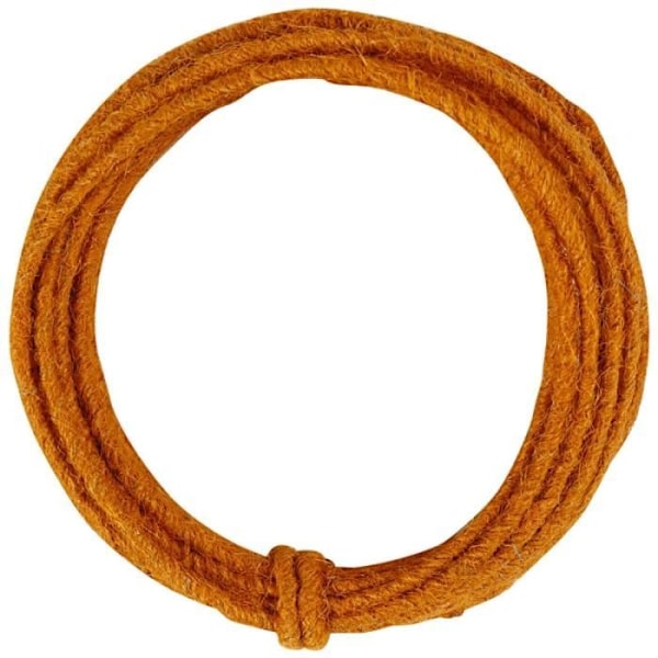 Armeret jute snor - Farver efter valg - 2 mm - 3 meter Orange
