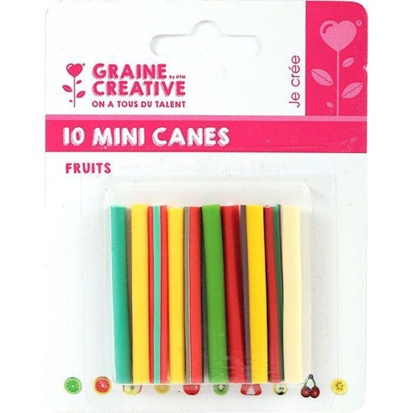 20 mini polymer lerrör att skiva 5 x 0,5 cm - Frukter Flerfärgad