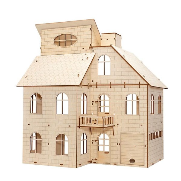 Trä 3D-modell - Dockhus 54 cm Beige