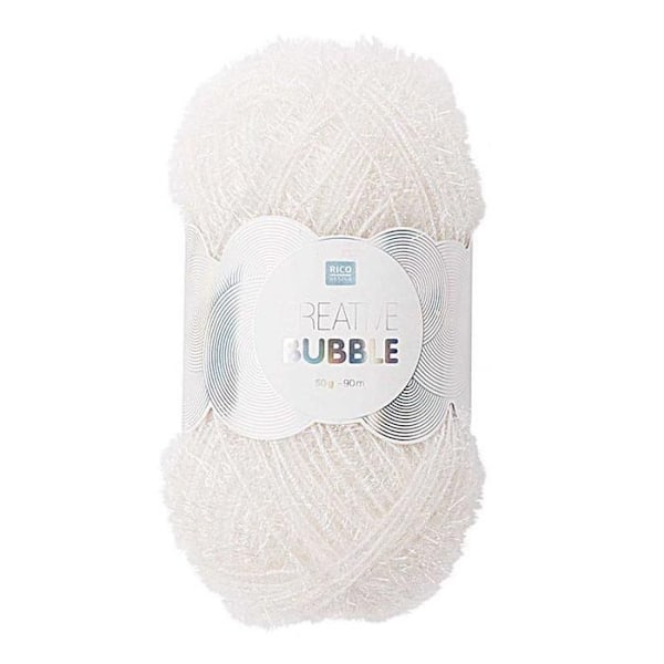 CREATIVE BUBBLE ball - Rico Design - 001 Hvid - 100% polyester - 50g - Krog n°4 Vit