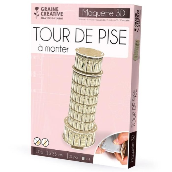 3D Puzzle Tower of Pisa - Arkkitehtuuri ja monumentti - Mixed Flerfärgad