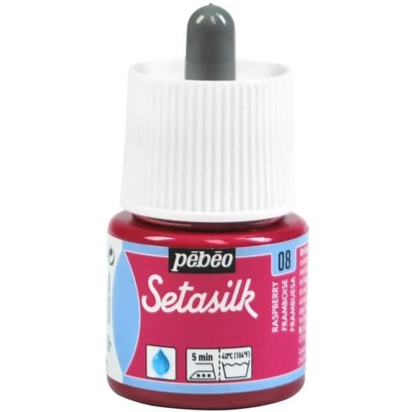 Silkemaleri - Pébéo - Setasilk - 45 ml - Farve Hindbær - Tekstil