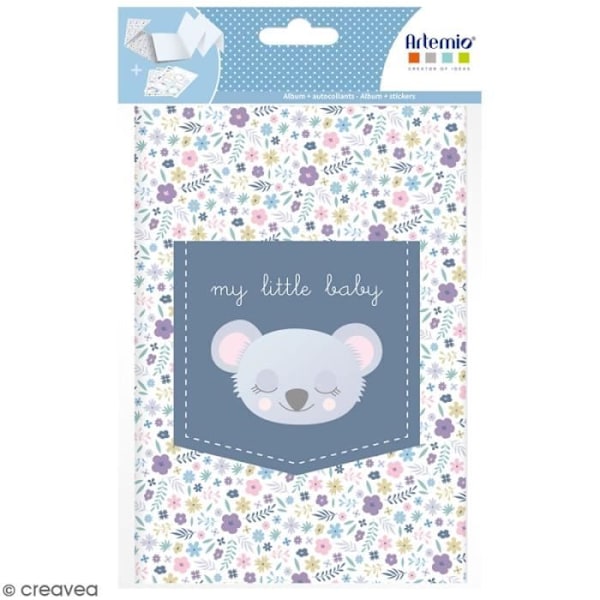 Mini Album bebisscrapbooking - ARTEMIO - Koala Blå - 20,3 x 14,3 cm - Ideal för minnen Blå