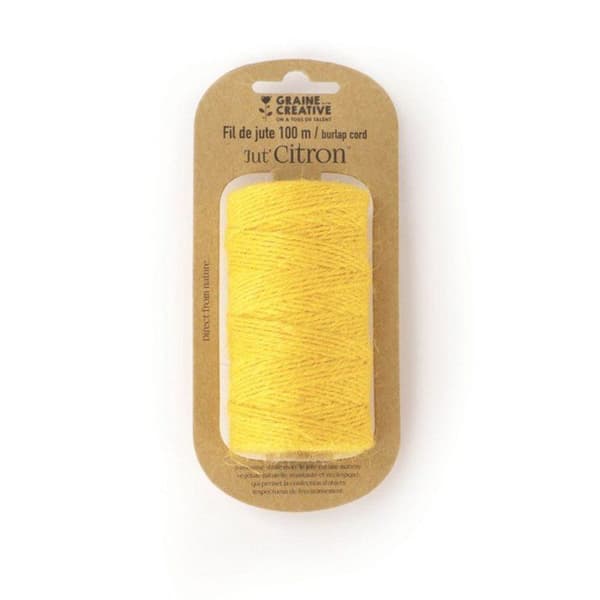 Spole af jutetråd - Gul - 100 m x 2 mm Gul