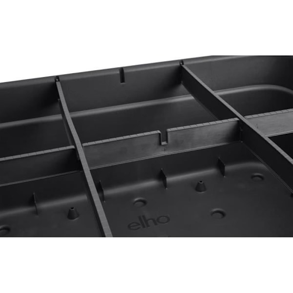Elho Green Basics Jardin De Culture L blomsterkasse - Sort - L 76 x B 57 x H 27 cm - dyrkning og høst udendørs - 100% genbrug Svart