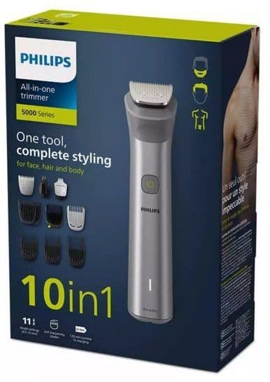 Hårklipper - PHILIPS - MG5920/15 - Trådløs - Rustfrit stål - 10 tilbehør inkluderet Rostfritt stål