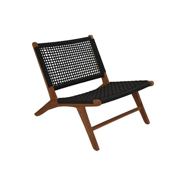 Svart teck trädgårdsstol 66 x 80 x 65 cm Svart