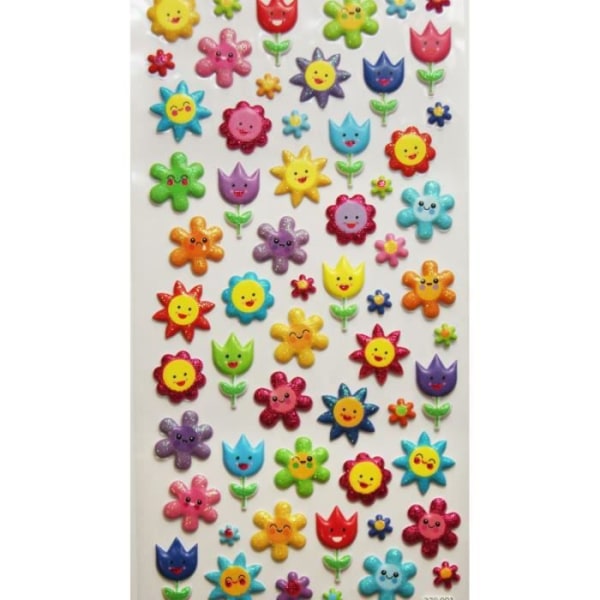 Återanvändbara klistermärken - Tweeny - 3D-relief - Blommor - Rosa - För barn från 5 år