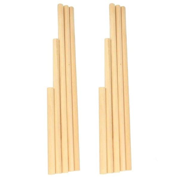 10 träpinnar för makramé beige