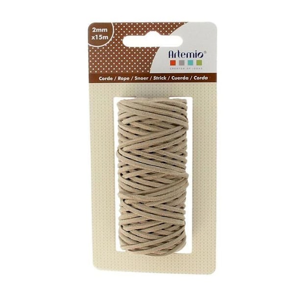 Cordon läder beige 2mm x 15m Beige